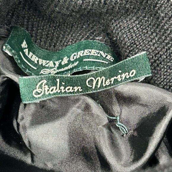 Fairway & Greene 1/4 Zip Merino Wool Mens Medium Zurich Black White Grid Golf - Picture 5 of 14